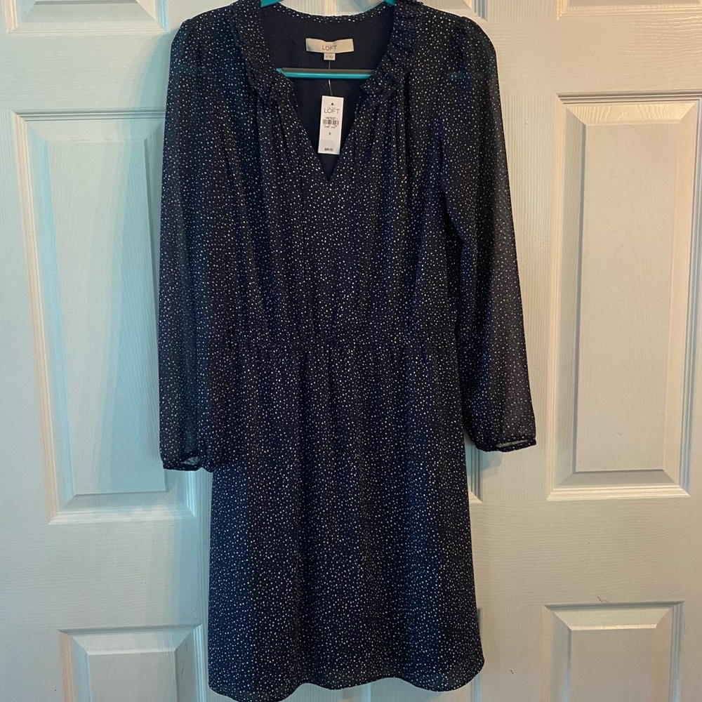 Ann Taylor LOFT Navy Blue Size 8 Dress NWT